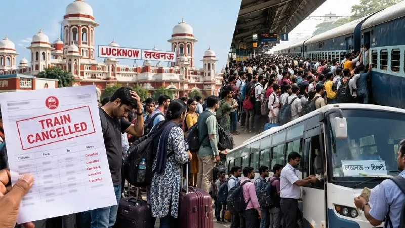 5,000+ Stranded: Lucknow-Delhi Trains Cancelled Amid Delhi Protests