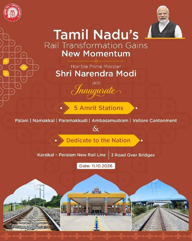 PM Modi Unveils 5 Amrit Bharat Stations & Rail Projects in TN