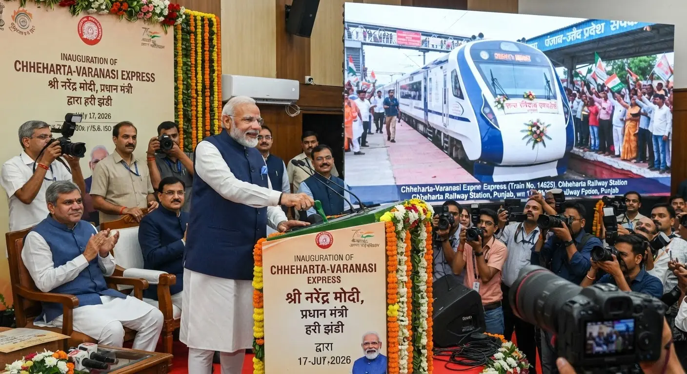 Prime Minister Modi flags off new Chheharta to Varanasi Express train service