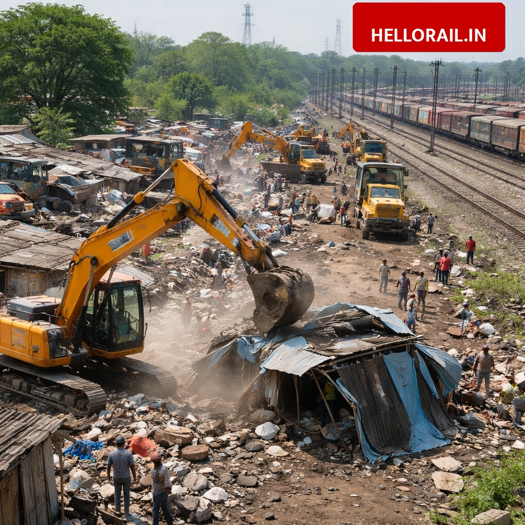 Wardha-Ballarshah Third Line: Encroachments removed from Chandrapur railway yard to speed up construction