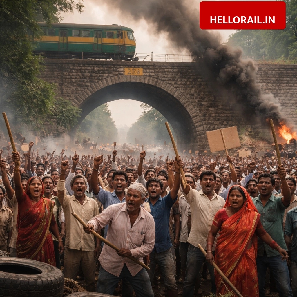 Ramgarh Railway Bridge: Villagers protest against demolition of bridge number 236 in Baheratand