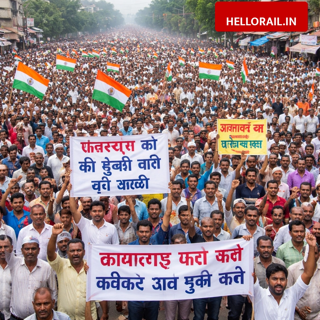 Azamgarh News: Massive protest march in Lalganj demanding new railway line connectivity