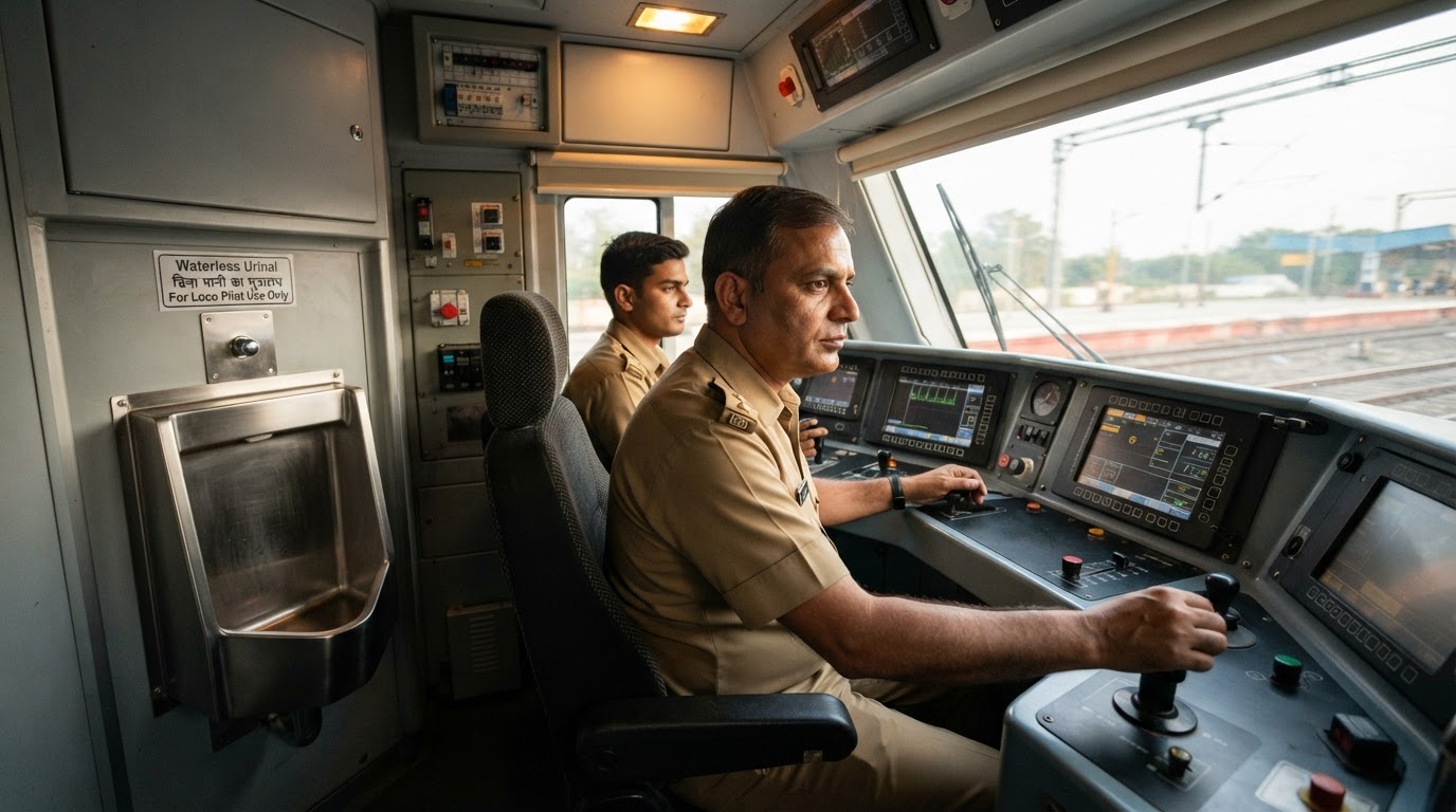 Indian Railways equips thousands of electric locomotives with waterless urinals for loco pilots