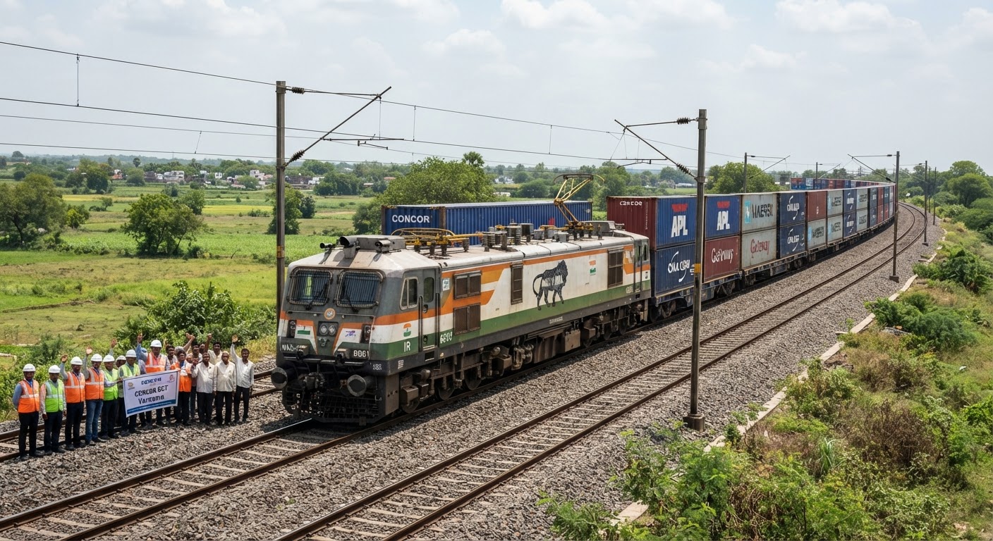Indian Railways operates its first double stack long haul container train from JNPT to Vadodara