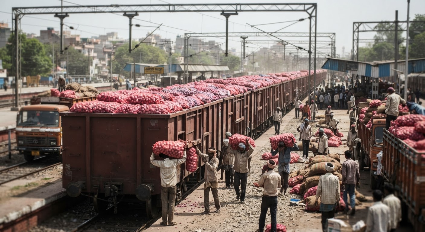 Kanda Express Arrives In Delhi With Onions To Stabilize Market Prices