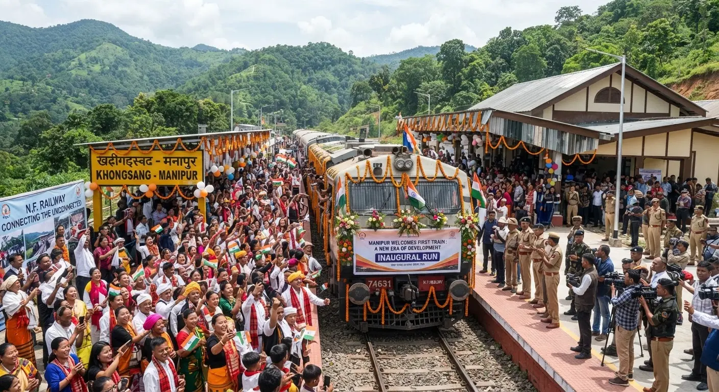 Manipur marks historic milestone as first train reaches Khongsang station