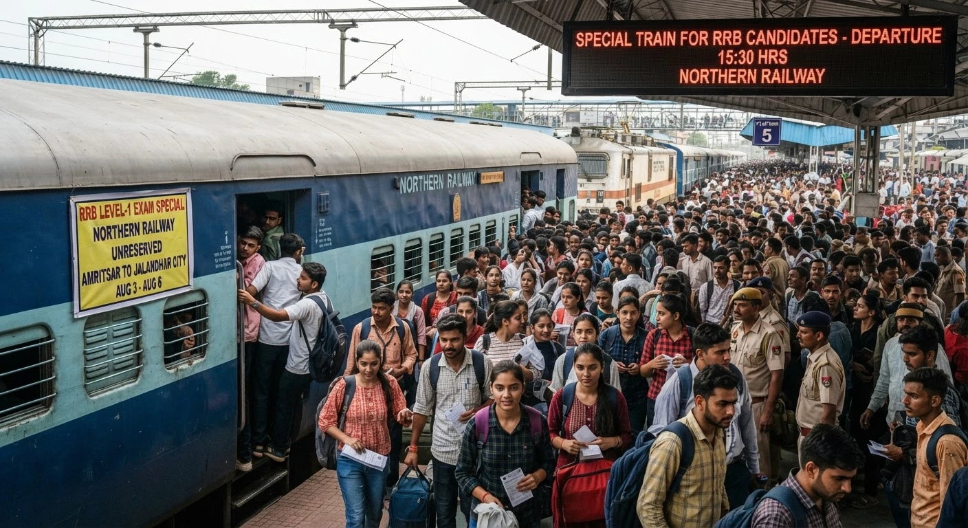 Northern Railway runs special trains in Punjab for RRB Level 1 exam candidates