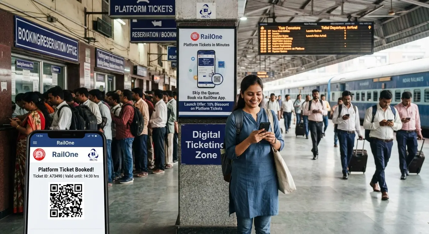 Indian Railways RailOne App Streamlines Platform Ticket Booking and Offers Fare Discounts