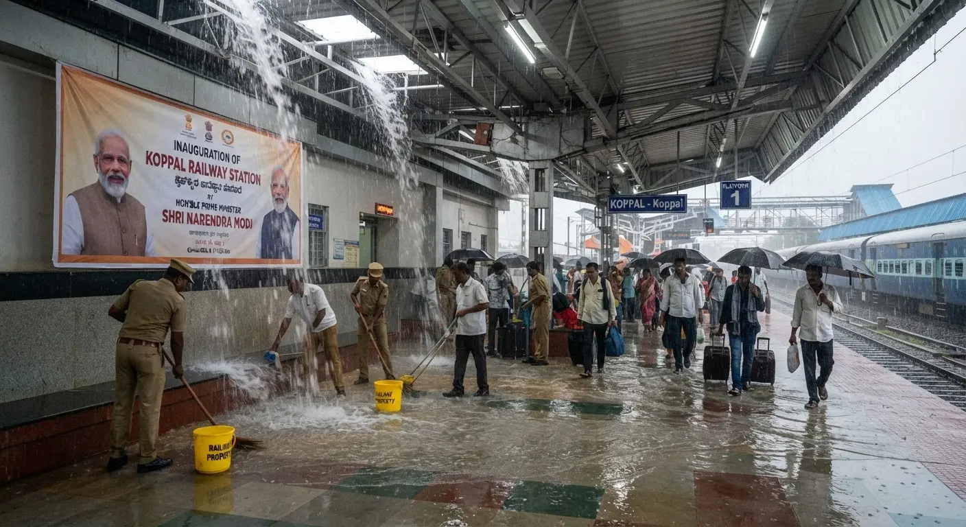 Koppal Railway Station faces roof leakage issues ahead of Amrit Bharat inauguration