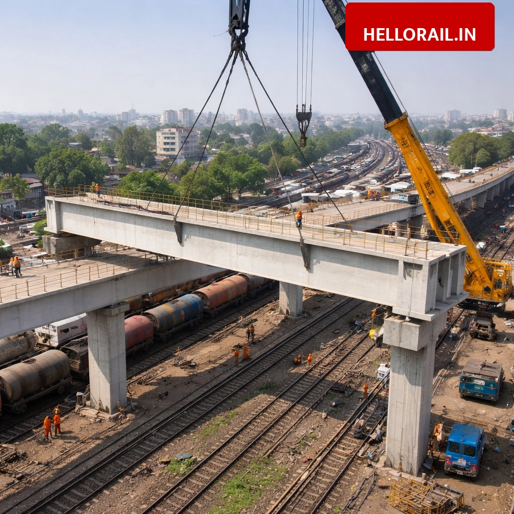 IOC Depot Ramdaspura Overbridge: Important phase completed as girders installed over rail line