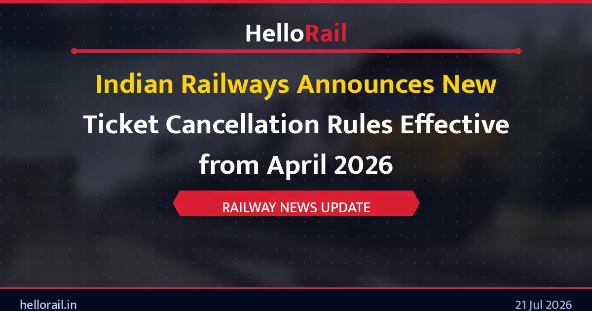Indian Railways Announces New Ticket Cancellation Rules Effective from April 2026