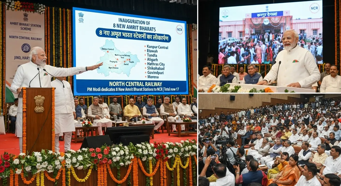 Prime Minister Modi inaugurates eight new Amrit Bharat stations under North Central Railway