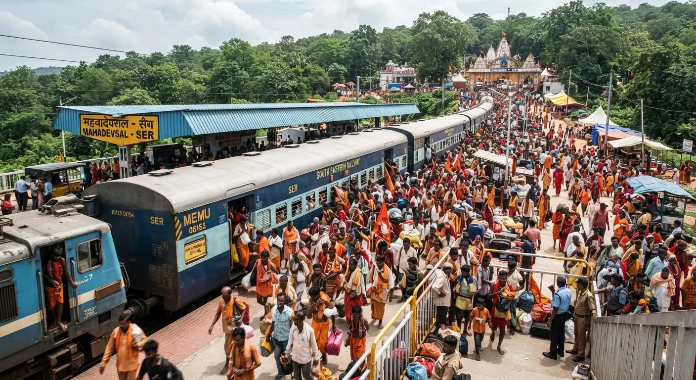 South Eastern Railway provides temporary halts for 22 trains at Mahadevsal for Shravani Mela