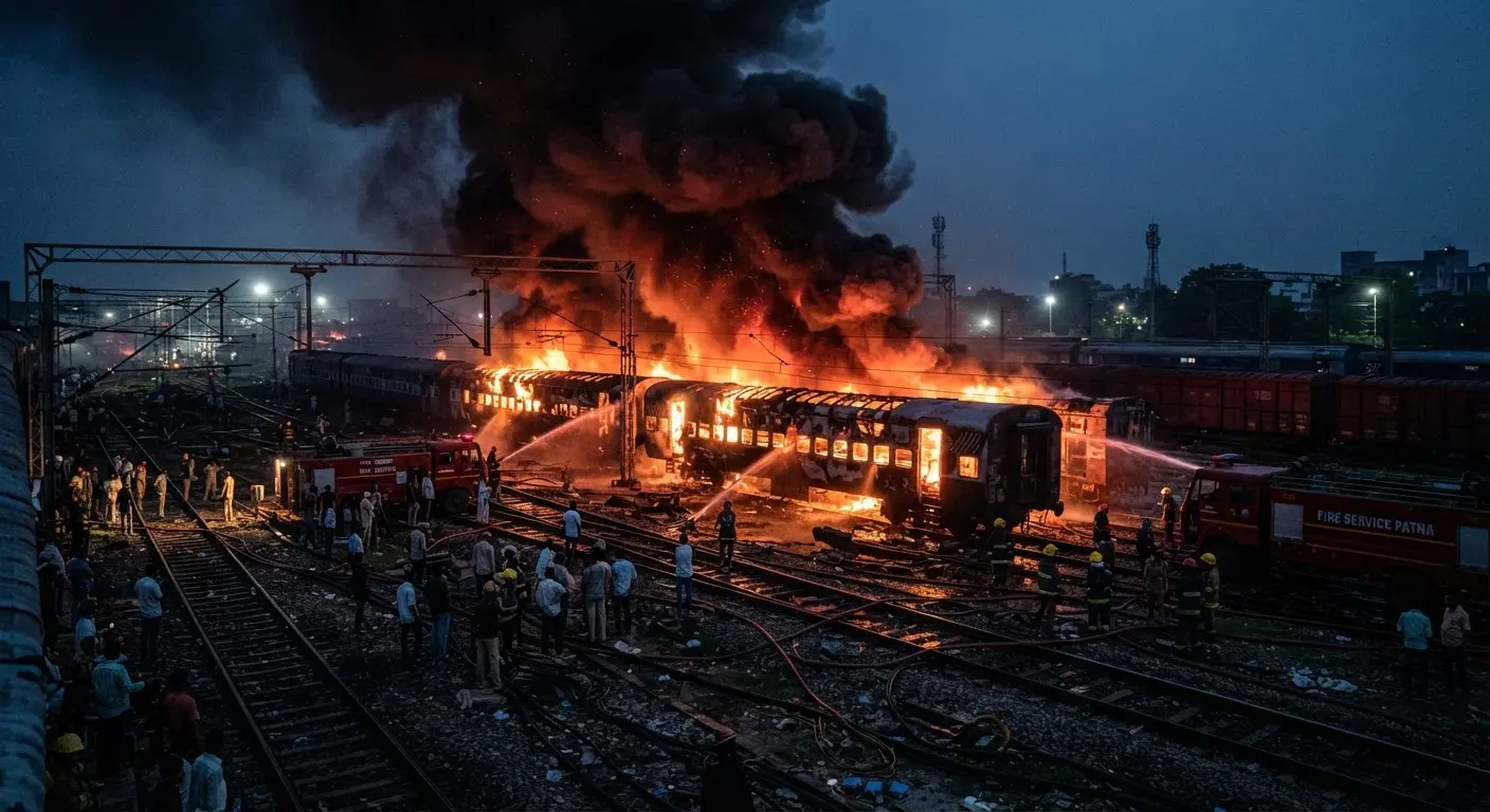 Massive fire breaks out at Rajendra Nagar coaching complex in Patna