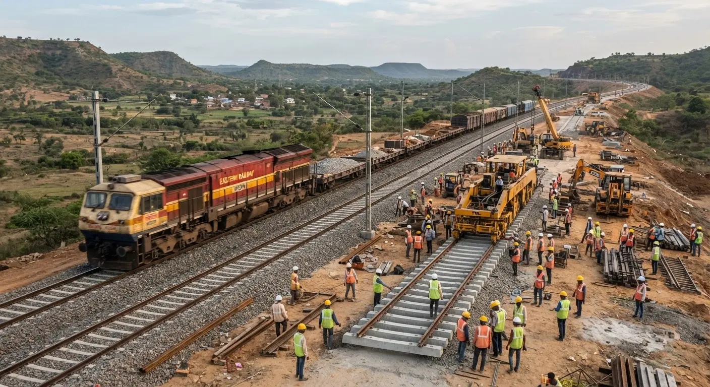 Construction accelerates on the 97 kilometer Pirpainti to Jasidih rail line project