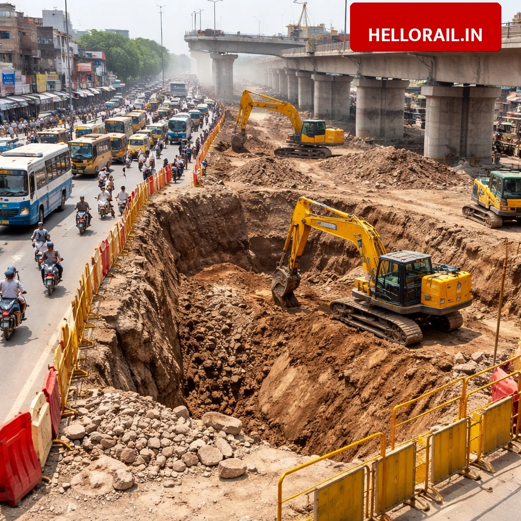 Mathura Railway Bridge Construction: Road dug near new bus stand, traffic diverted for 14 days
