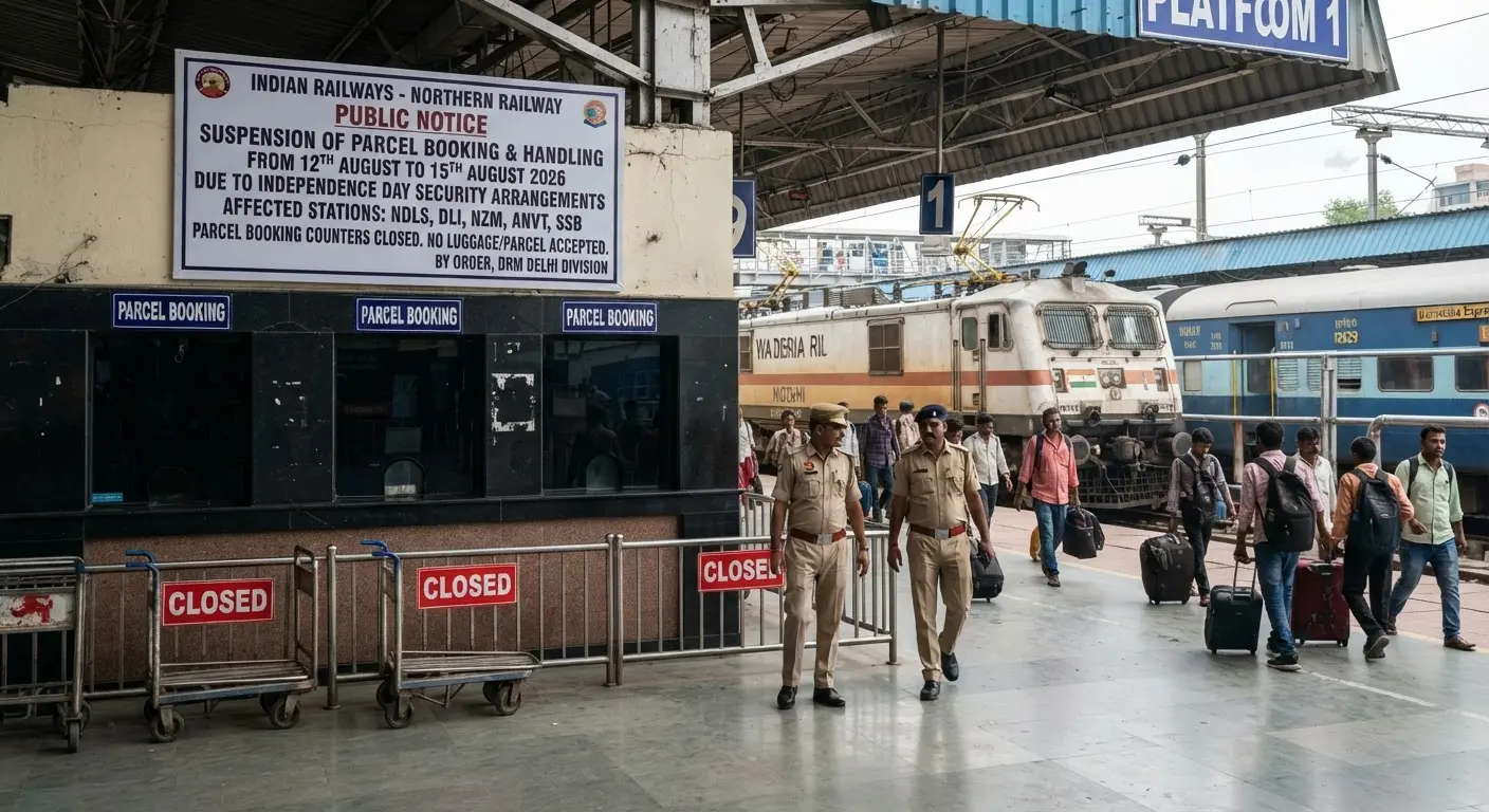 Northern Railway suspends parcel services in Delhi for Independence Day and upgrades Jodhpur yard
