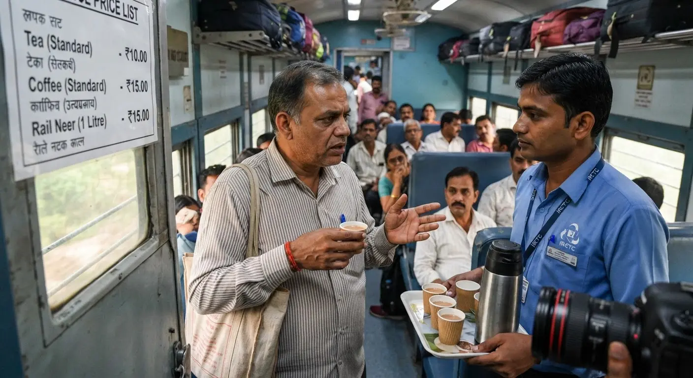 IRCTC reiterates official beverage prices and asks passengers to report overcharging on trains