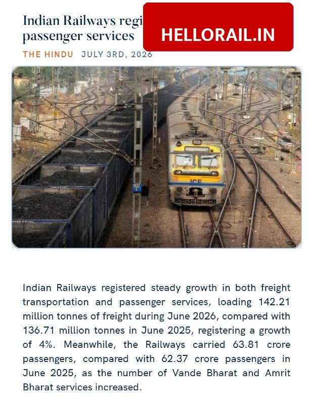Indian Railways growth: Freight and passenger services see rise in June 2026
