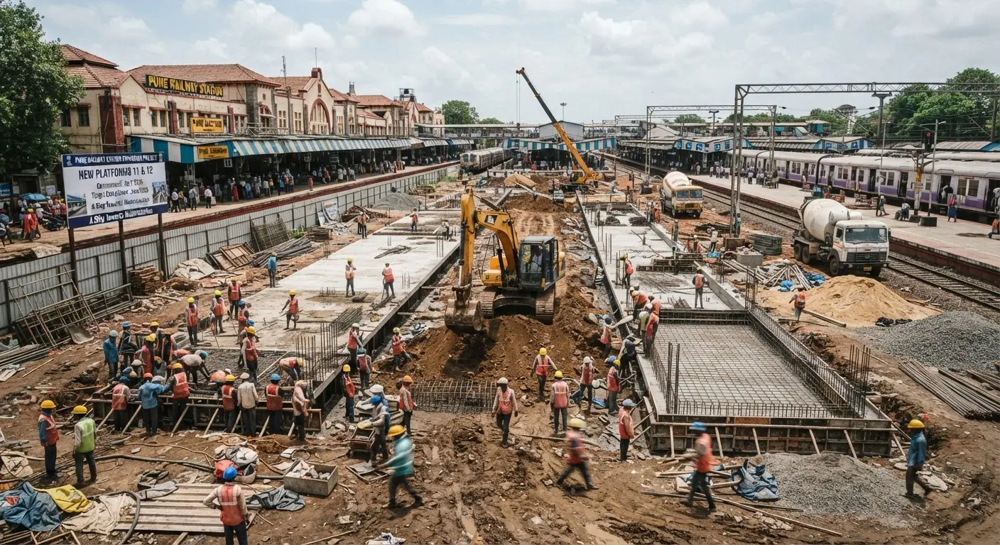 Pune Railway Station begins major expansion with six new platforms to boost capacity