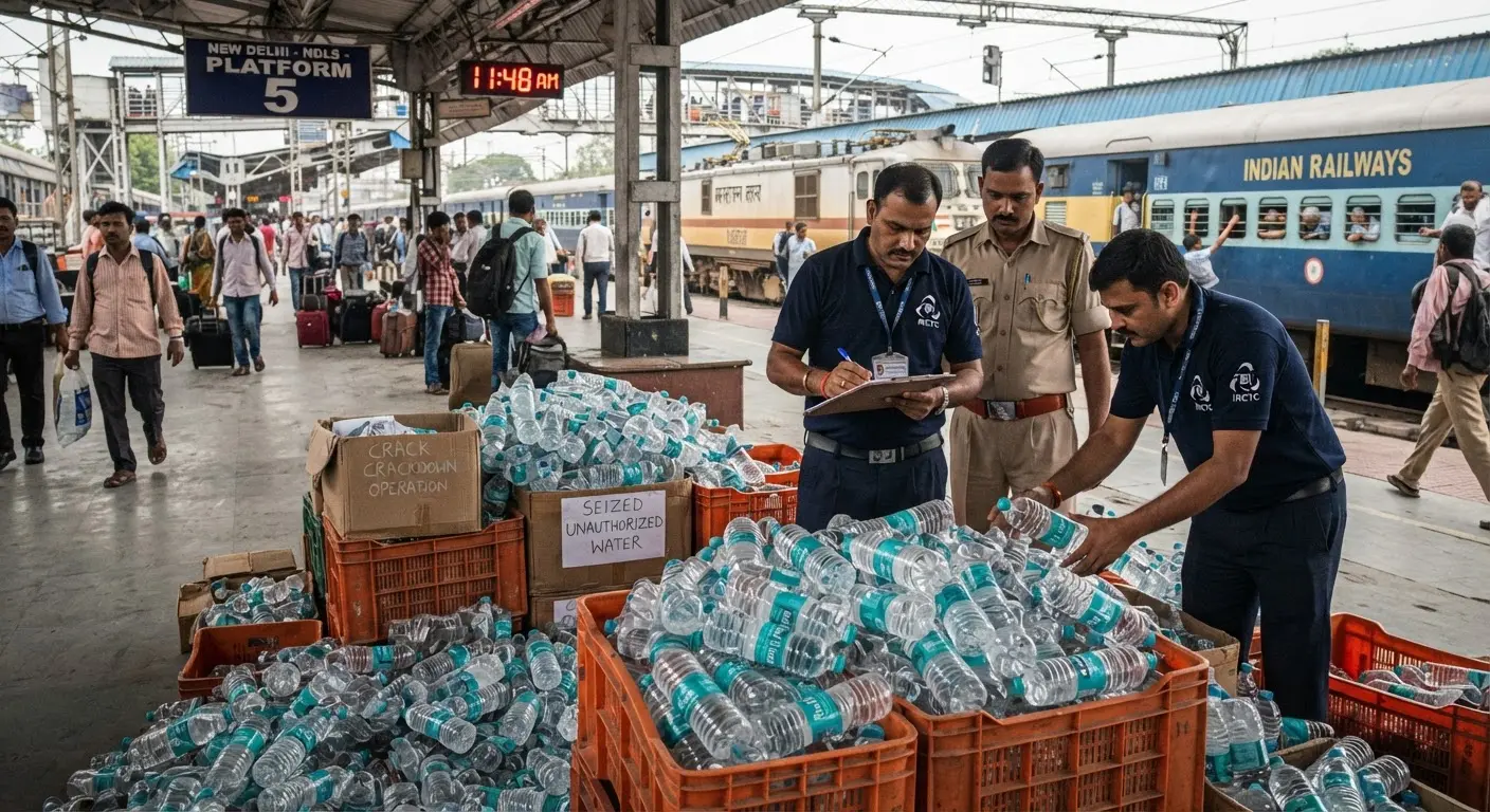 IRCTC Seizes Over 8300 Unauthorized Water Bottles in Nationwide Railway Safety Drive
