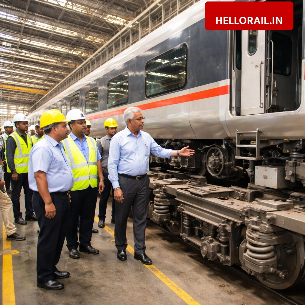 Railway Board Chairman inspects Medha Bogies Plant to review modern coach manufacturing