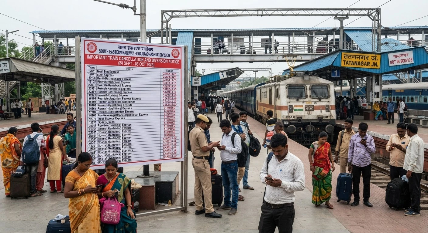 South Eastern Railway announces train cancellations and diversions in Chakradharpur Division
