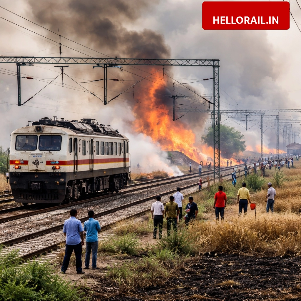 Gorakhpur Railway Safety: Trains halted after fire breaks out near tracks due to crop burning