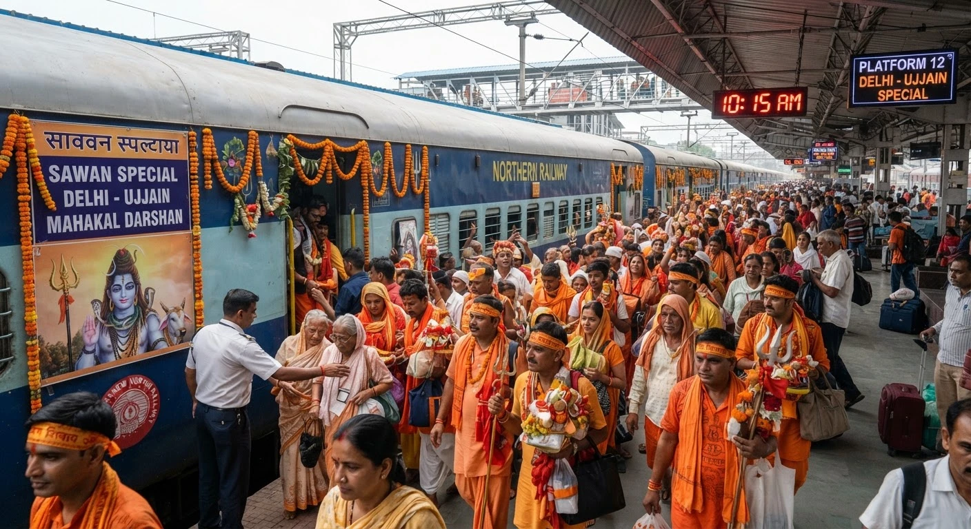 Indian Railways increases train services for Sawan pilgrims traveling to Ujjain