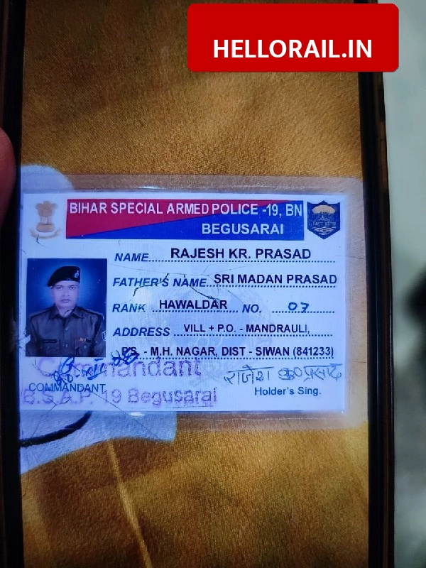 STF Commander Rajesh Prasad Dies After Falling From Train at Siwan Daraunda Station