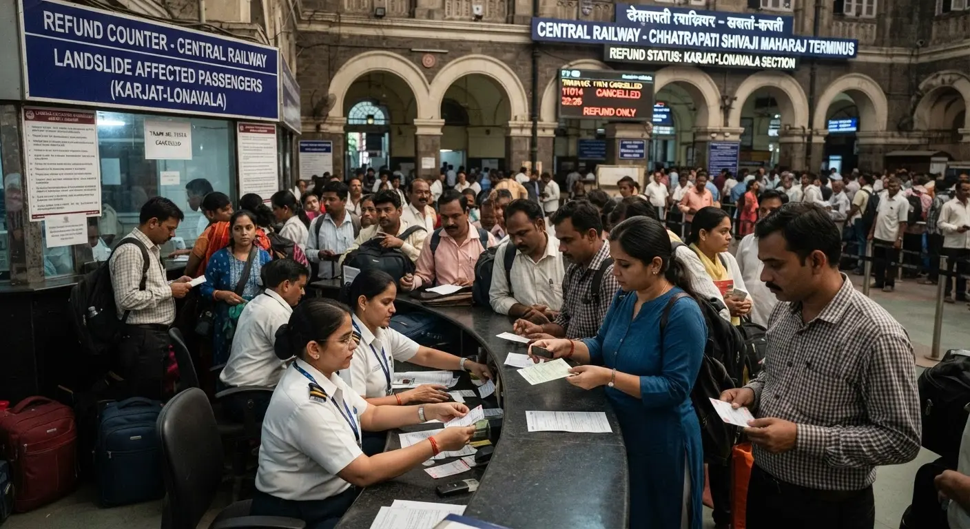Central Railway issues over five crore in refunds following landslide disruptions