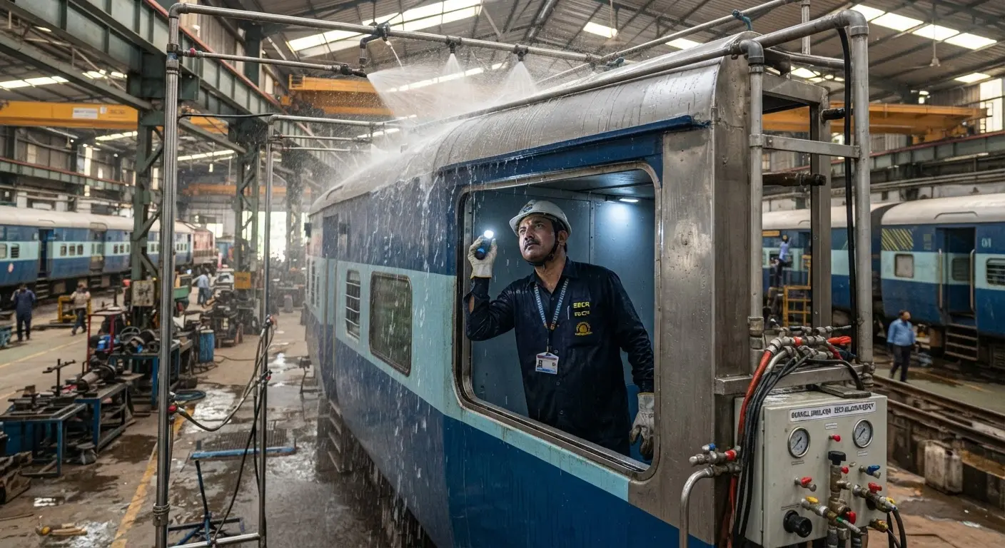 South East Central Railway develops indigenous test bench to prevent coach water leakage