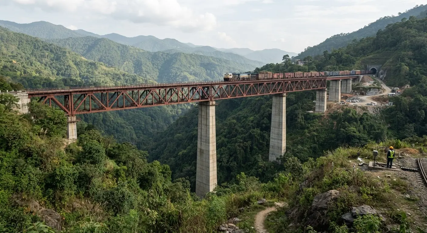 Mizoram Kurung Bridge stands as an engineering marvel on Bairabi Sairang rail line