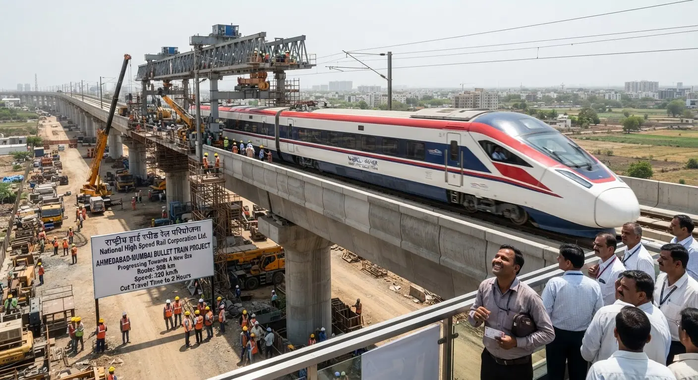Mumbai Ahmedabad Bullet Train Project Progresses Towards Two Hour Travel Time