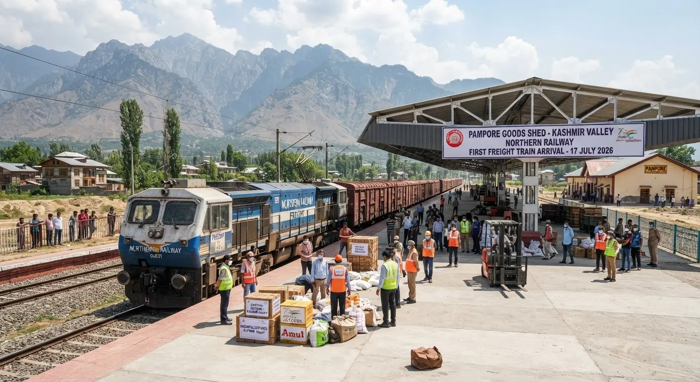 Pampore Goods Shed begins operations to boost freight logistics in Kashmir Valley