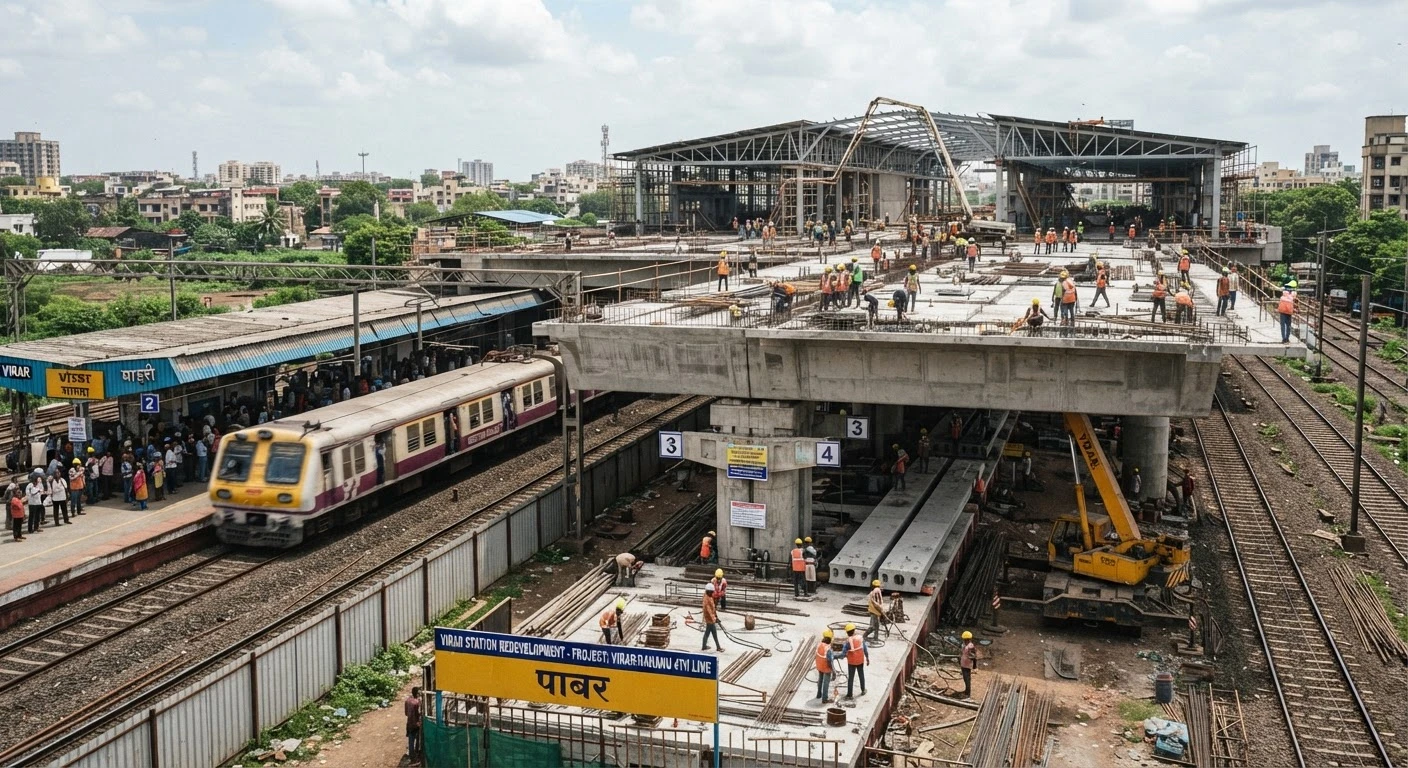 Virar to Dahanu Road Fourth Line Project Achieves Significant Construction Milestones