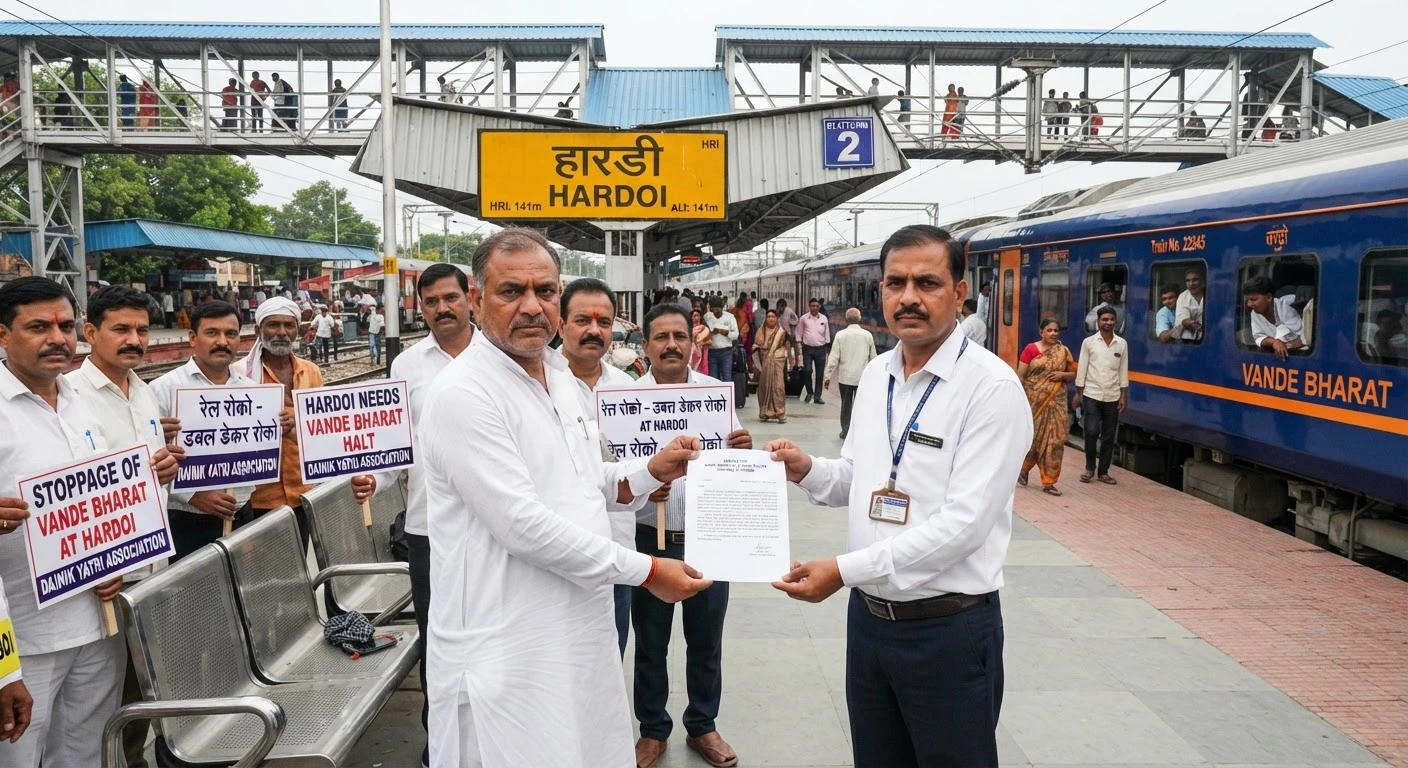 Hardoi residents demand Vande Bharat and Double Decker train stoppages