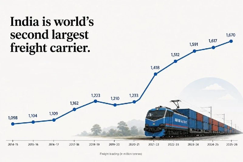 Indian Railways records 9 percent freight growth in July 2026