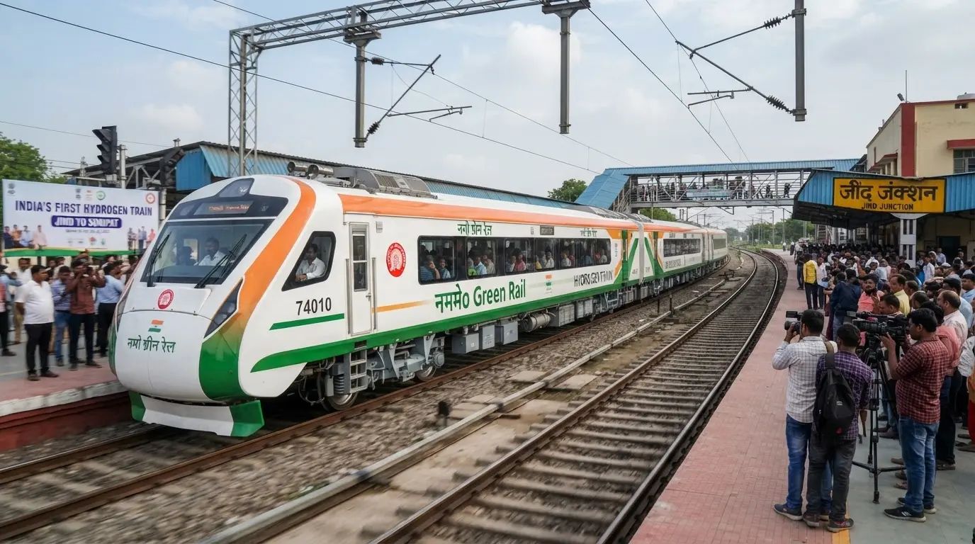 Indias first hydrogen powered NaMo Green Rail starts operations between Jind and Sonipat