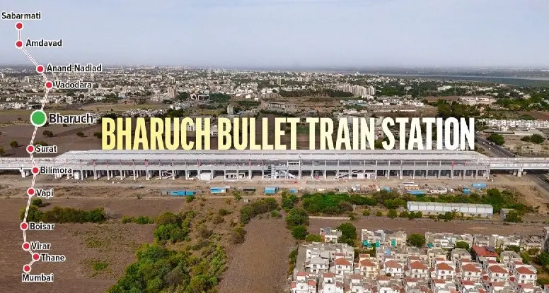 Bharuch Bullet Train Station Nears Completion as Mumbai Ahmedabad High Speed Rail Project Progresses