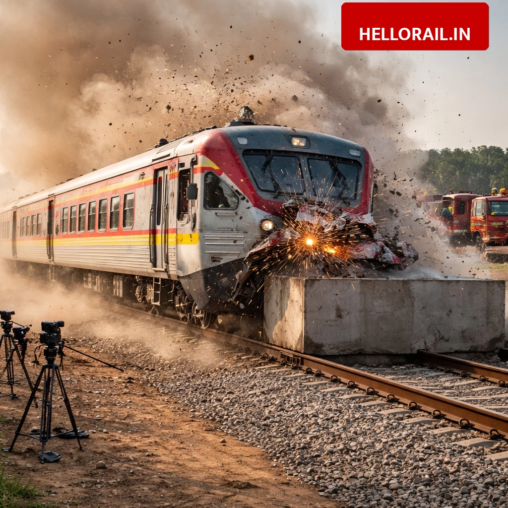 Railway safety boost: Indian Railways conducts first full-scale crash test of LHB coaches