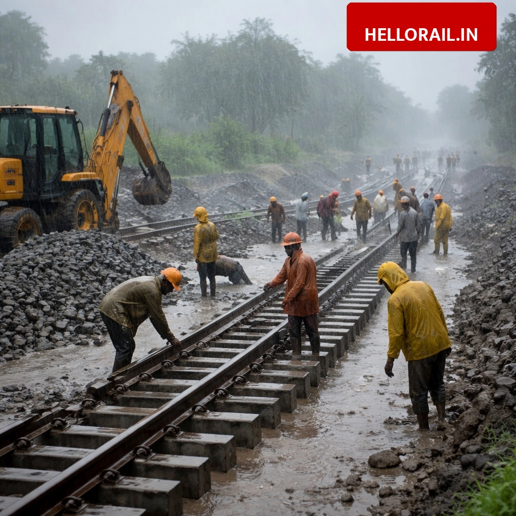 Khalilabad-Bahraich Railway Line: Monsoon rains slow down construction work in Sant Kabir Nagar