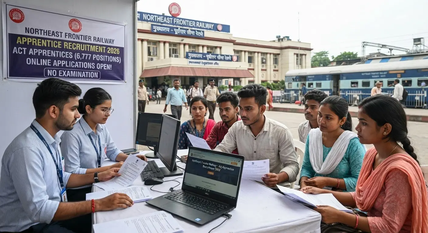 Northeast Frontier Railway invites applications for 6777 apprentice positions without exams