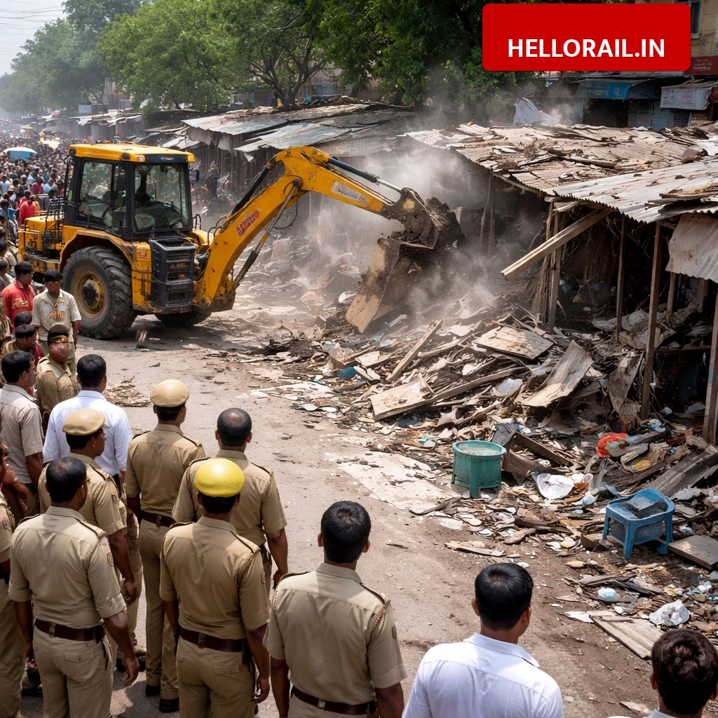Chitrakoot Encroachment Drive: Illegal structures removed from railway gate to police station