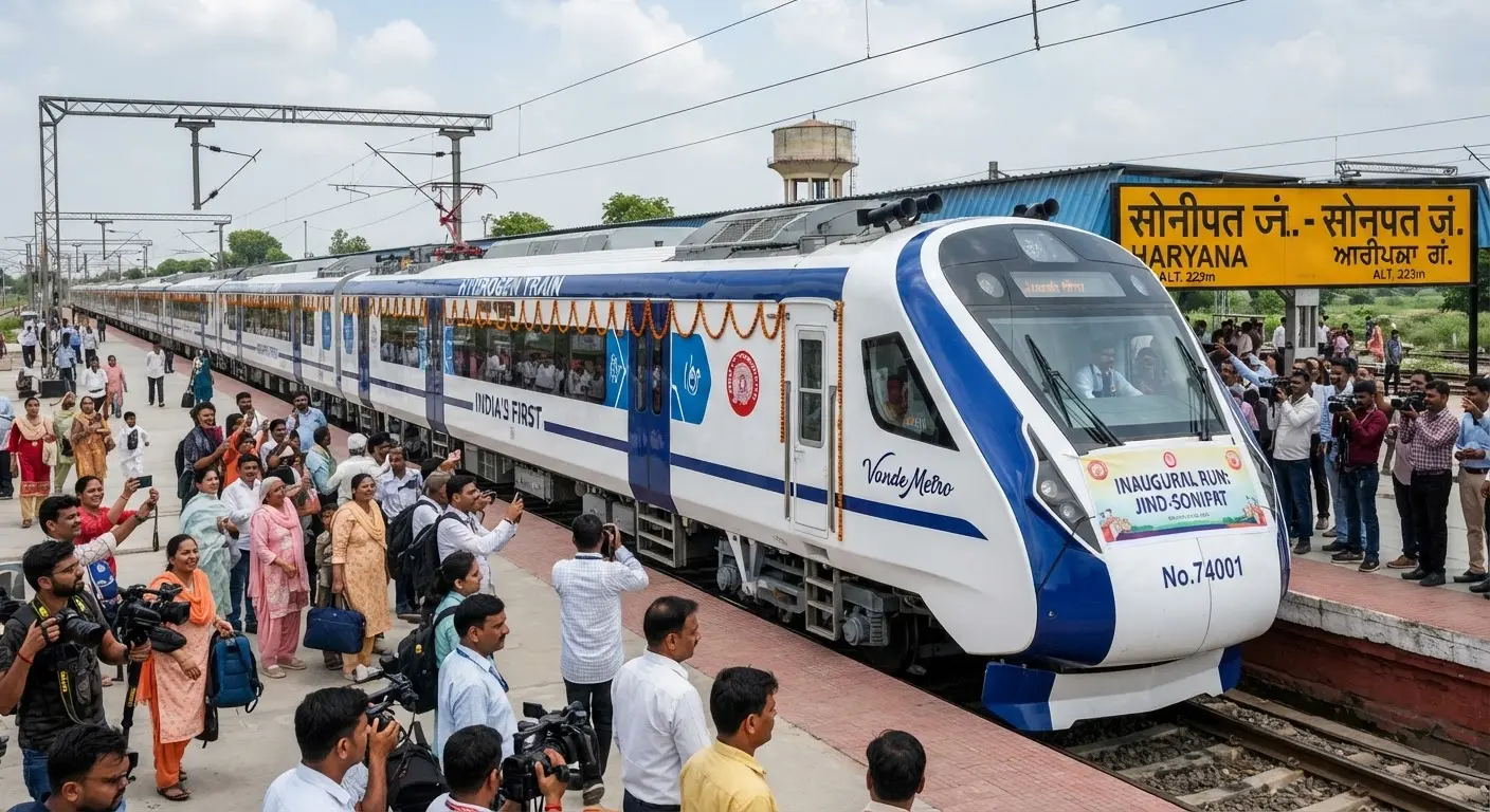 Indias First Hydrogen Train Completes 900 Kilometers On Jind Sonipat Route