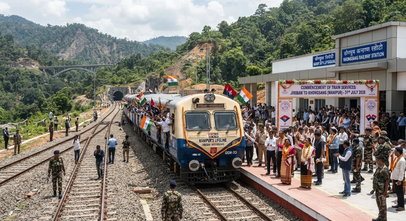 Train services resume on Manipur Jiribam Khongsang rail line after three years