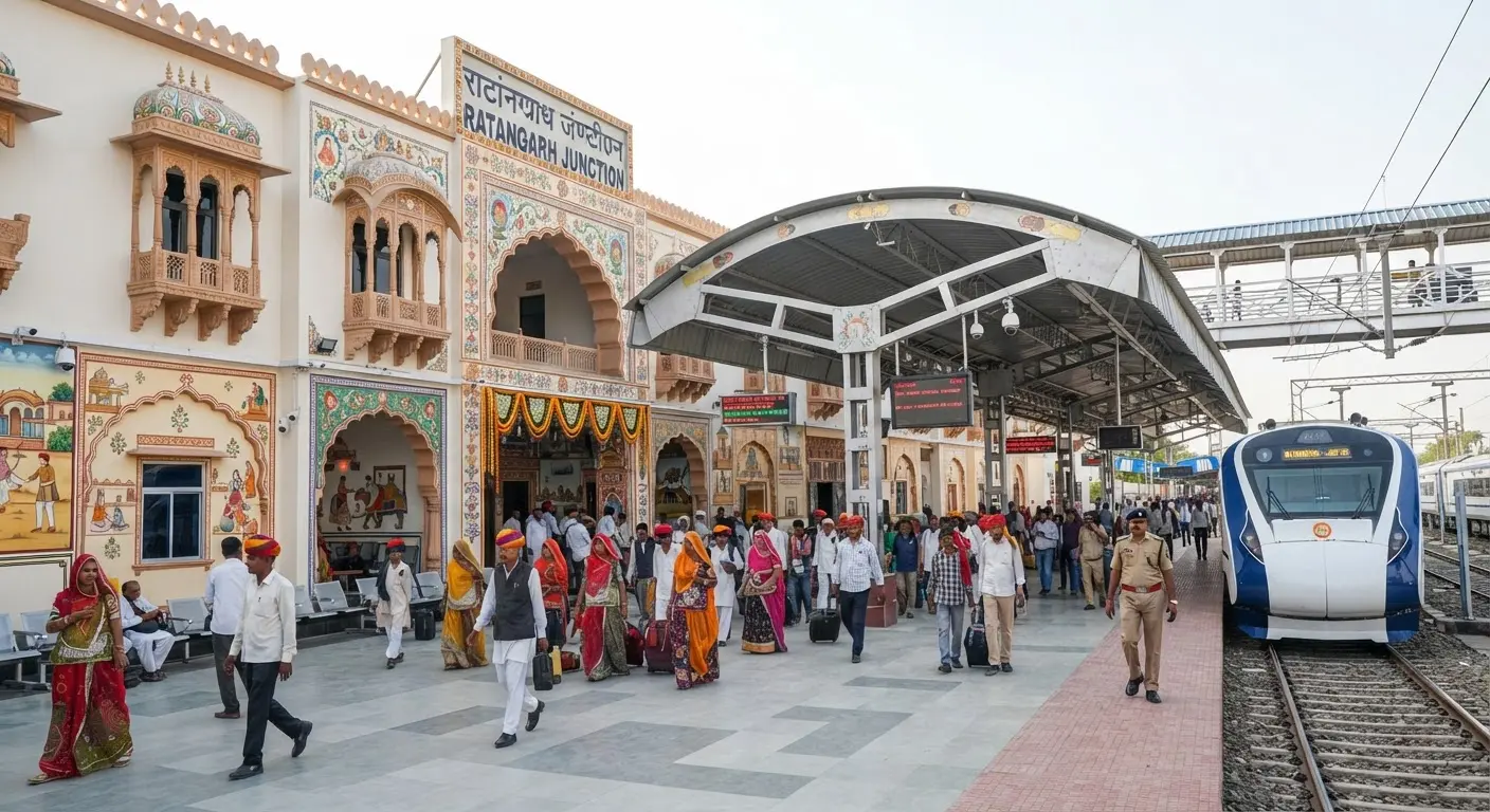 Ratangarh Railway Station Gets Modern Makeover With Vibrant Rajasthani Cultural Theme