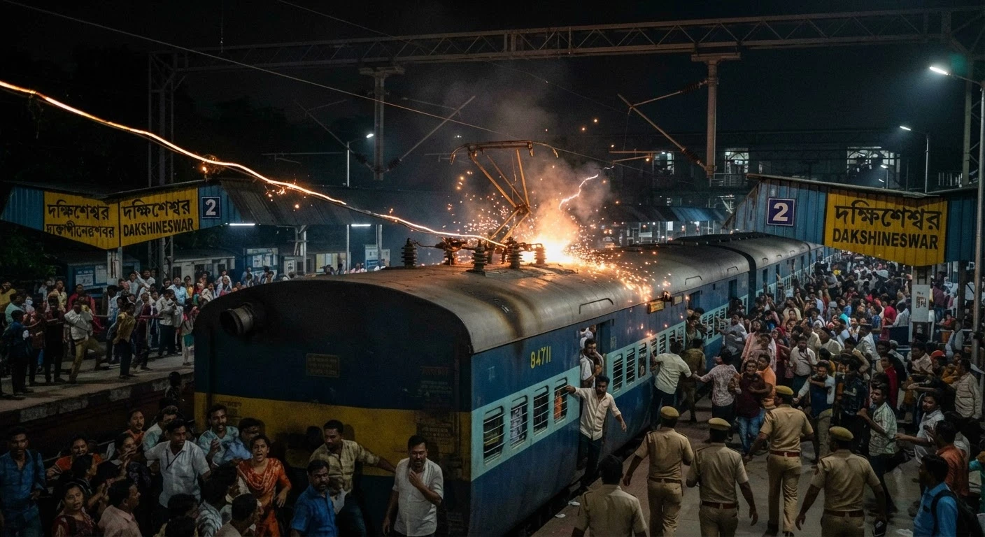 Passengers safe after overhead wire snaps on train at Dakshineswar station
