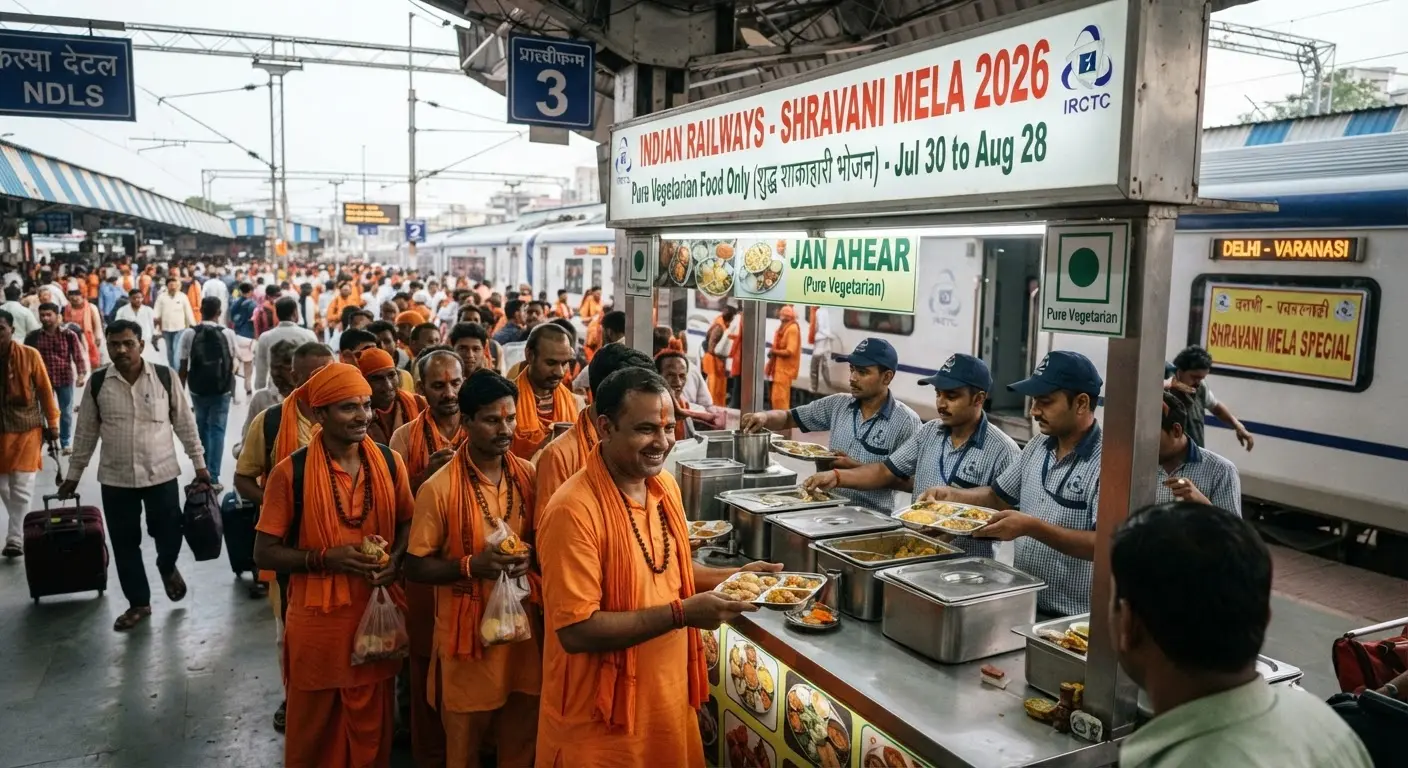 Indian Railways Bans Non Vegetarian Food at Select Stations During Shravani Mela 2026