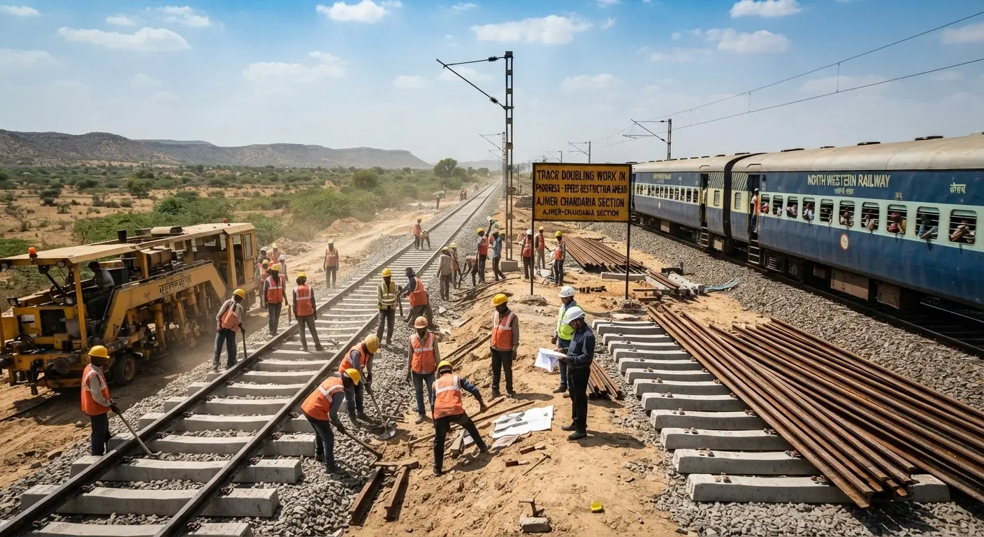 North Western Railway to undertake track doubling work on Ajmer Chandaria section in late 2026
